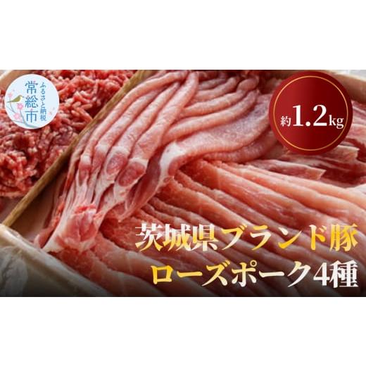 ふるさと納税 茨城県 常総市 茨城県ブランド豚ローズポーク4種セット（約1.2kg） お肉 豚肉