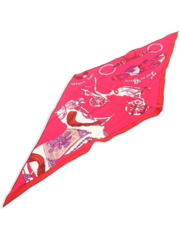 Hermès Pre-Owned - 2000 Losange MM scarf - women - Cashmere - One Size - Pink