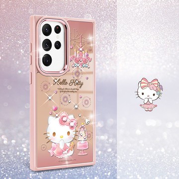 三麗鷗 Samsung S24/23系列 軍規防摔合金框鏡面手機殼-燭光凱蒂