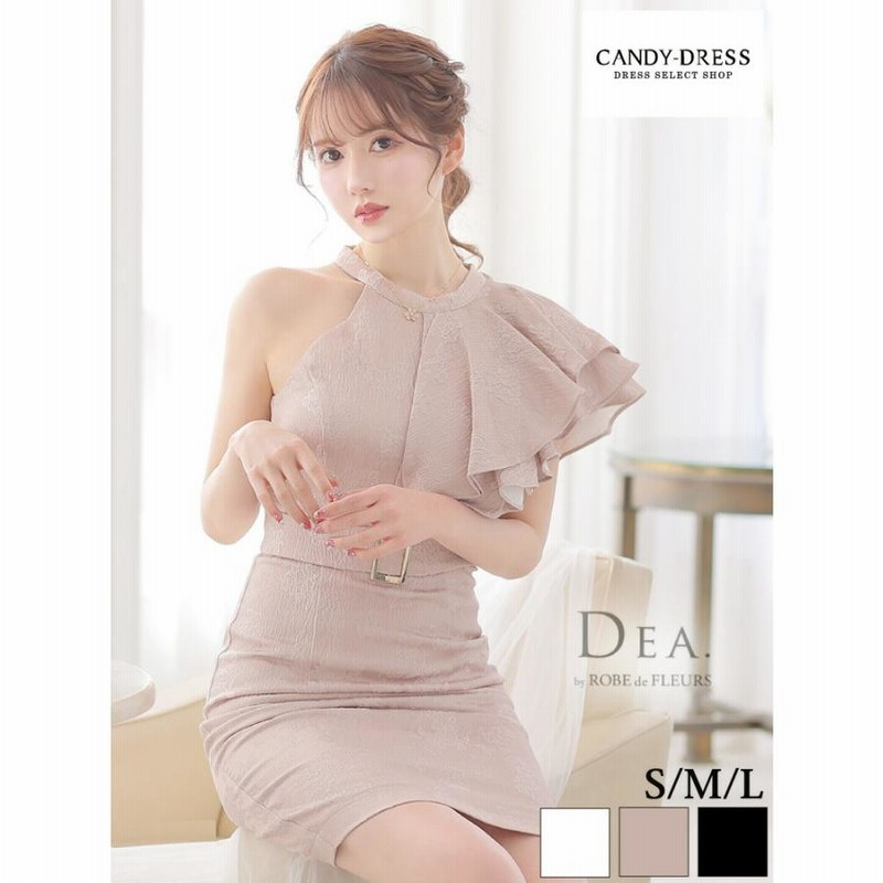 DEA./ディア フラワージャガード×アシンメトリーフリルタイトミニ 