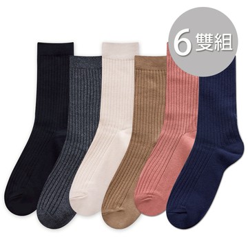 【ONEDER 】日系雙針堆堆襪 女長統襪 泡泡襪 22-26cm-6雙組(GK-A6)