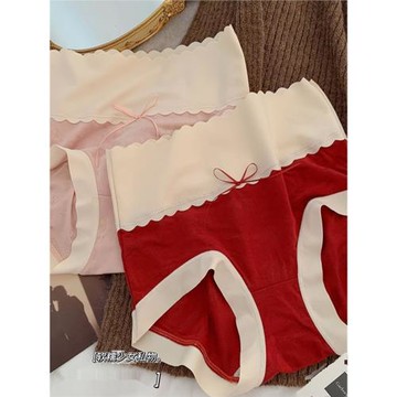 高腰莫代爾內褲女士紅色大碼本命年胖mm無痕褲頭性感褲衩新款蛇年