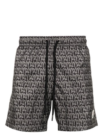 Moncler - monogram-print swim shorts - men - Polyamide/Polyester - XL - Grey