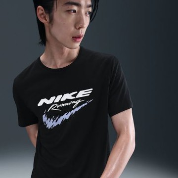 NIKE 耐吉 吸濕排汗 男 短袖上衣 黑色系-AS M NK DF UV RN ENRGY MILER S-HV2136010
