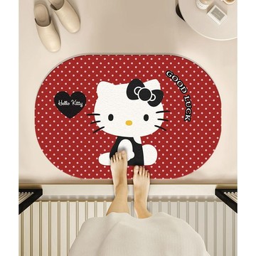 地墊 地毯🎀 hellokitty卡通浴室地墊硅藻泥防滑家用衛生間門口吸水地毯腳墊子 軟地墊 腳踏墊 防滑墊