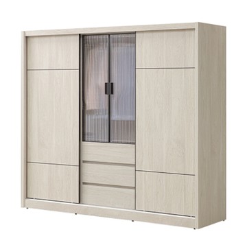 唯熙傢俱-貝諾年輪白7.5尺滑門衣櫃