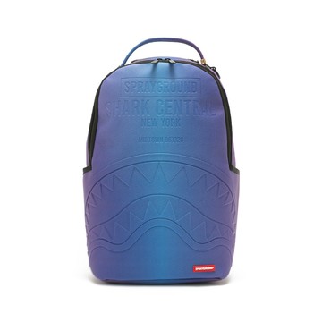 SPRAYGROUND 簡約壓紋鋸齒鯊大容量後背包 藍色 G681770