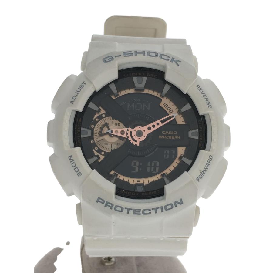 CASIO◇クォーツ腕時計・G SHOCK/デジアナ/WHT 通販 LINEポイント最大