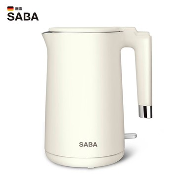 【SABA】1.7L雙層防燙快煮壺SA-HK43_廠商直送