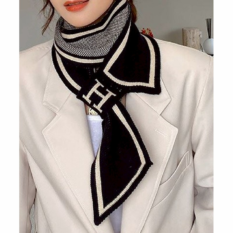 人気Hロゴ ロゴ ストール・マフラー [6カラー]