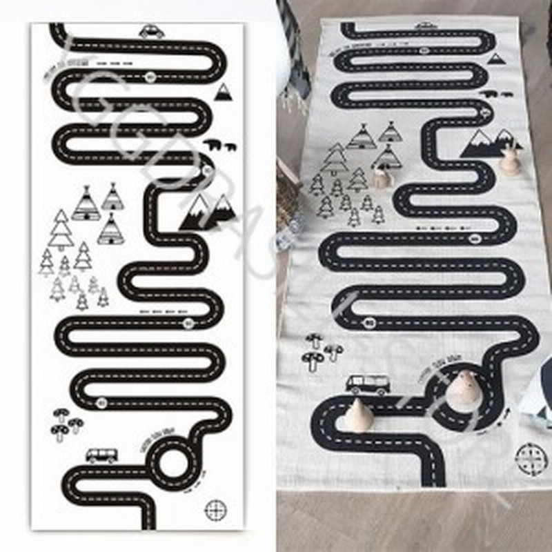 道路柄ラグ カーペット 白黒 キッズ 新品 プレイマット 絨毯 ロードラグ 通販 Lineポイント最大1 0 Get Lineショッピング