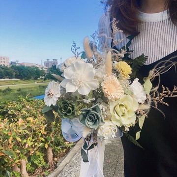 森林綠永生手捧花 新娘捧花/結婚捧花/婚禮捧花/結婚登記/永生花