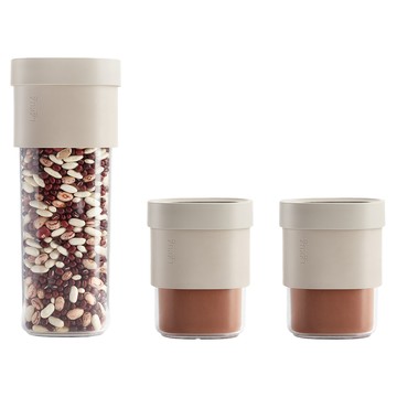 LeKue 雙容量密封收納罐3件組  1個大容器 + 2個小容器 + 3個蓋子  1組