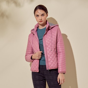 CLL巧玲瓏 菱格壓紋鋪棉連帽外套 3767112