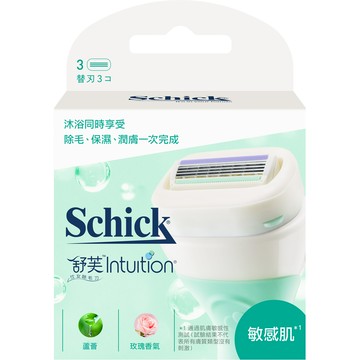 【Schick舒適牌】 舒芙仕女 除毛刀片 敏感肌用  潤膚皂刀頭 3入