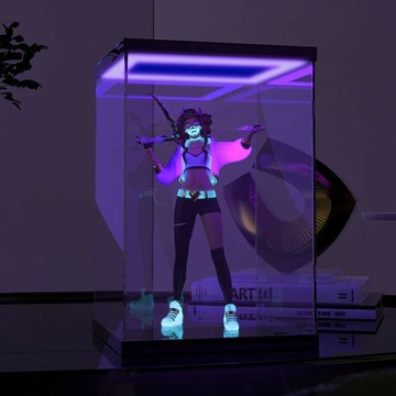 擺件盒 展示盒 防塵罩 免運 高達彩透模型發光紫外線熒光uv燈透明防塵罩亞克力展示盒帶燈