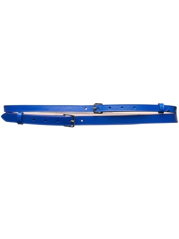 Alexander McQueen - Thin double leather belt - women - Calf Leather - 70 - Blue
