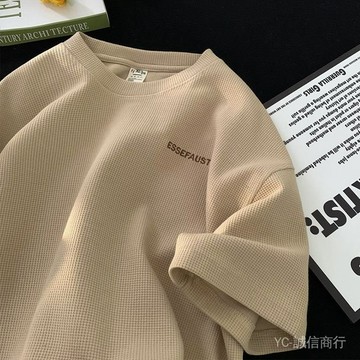 新品免運🎇港風chic複古短袖ins潮流寬鬆圓領體恤夏季時尚帥氣半袖上衣男