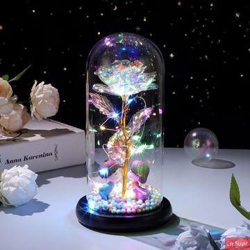 感恩節禮物 送女友閨蜜老婆浪漫實用伴手禮小眾高級感玫瑰小夜燈擺件 免運 三木優選