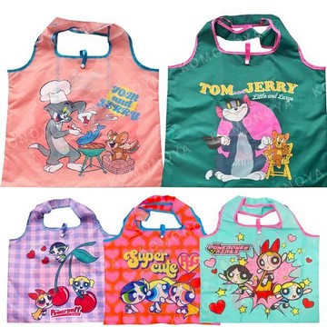 小禮堂 湯姆與傑利鼠 飛天小女警 尼龍摺疊購物袋