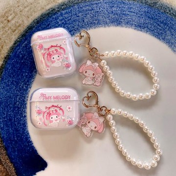 美樂蒂適用于airpods保護套pro3三代可愛蘋果2二代耳機透明殼4代四