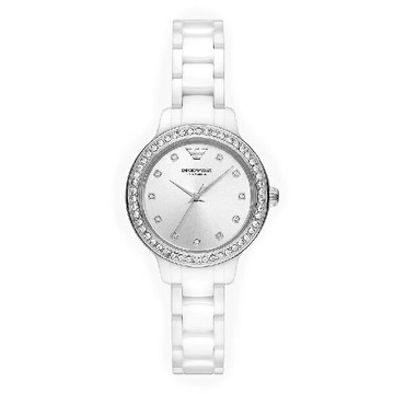 EMPORIO ARMANI 亞曼尼 Cleo系列 AR70013 陶瓷環鑽女錶 32MM｜樂天全館特惠中★指定刷卡回饋10%