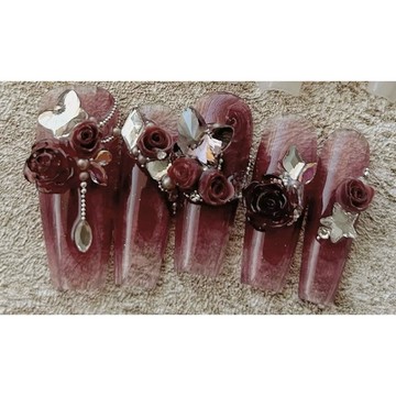 💗現貨24H出貨💗【美拉德迷你玫瑰花🌹】美甲造型 美甲彩繪 美甲飾品