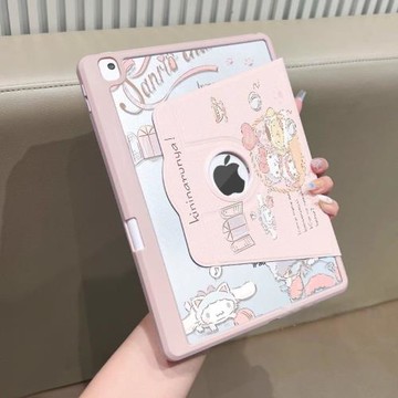 【720°旋轉】適用于ipad9保護套air5/4三折ipad pro可愛凱蒂貓10.2英寸防彎2022平板殼pro11亞克力九代筆槽