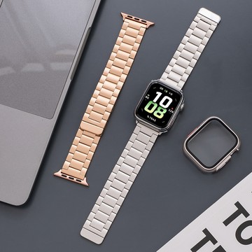 不鏽鋼三株 金屬磁吸錶帶 磁吸快拆 適用 Apple Watch 11 10 9 8 7 SE蘋果錶帶42mm 46mm
