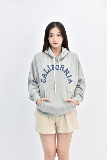 (L) champion 連帽灰色長袖上衣