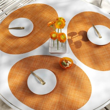 紐約Chilewich Mini Basketweave 橢圓餐墊14x19.25" - 沙石灰