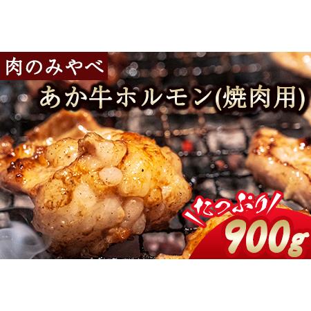 ふるさと納税 熊本県産 あか牛 焼肉 ホルモン 900g 肉のみやべ《90日以内に順次出荷(土日祝除く)》熊本県産 熊本県 御船町 熊本県御船町