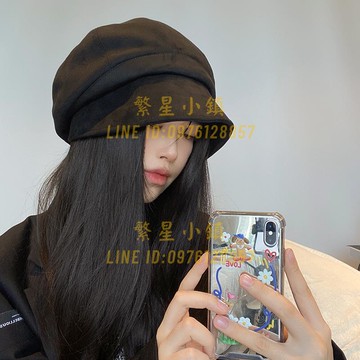 顯臉小漁夫帽女秋冬月子帽大頭圍八角貝雷帽日系小邊素顏堆堆帽子【繁星小鎮】