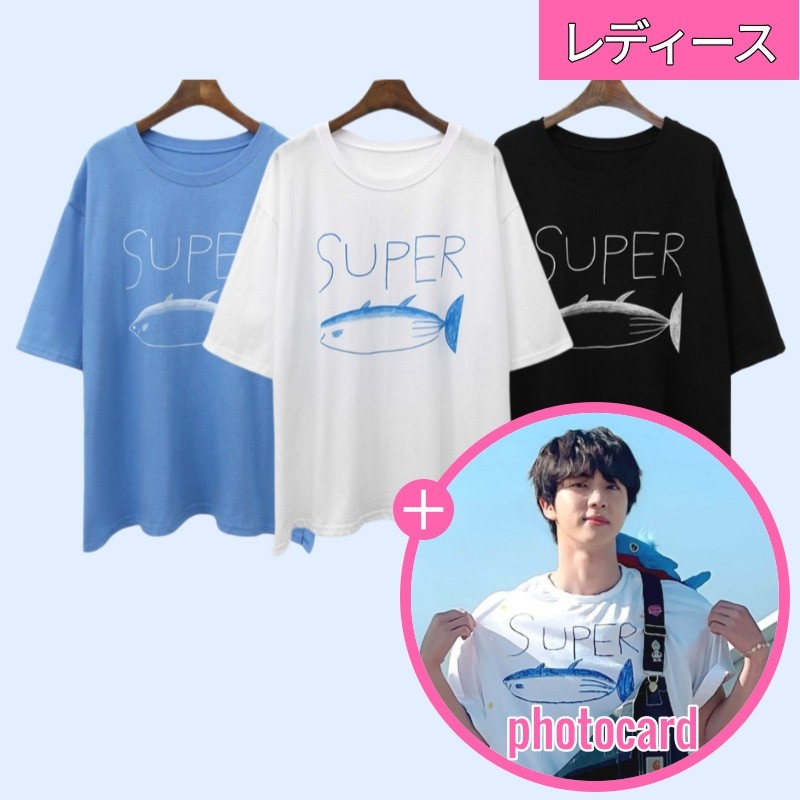 BTS JIN]SUPER TUNAレディース3カラーT-shirt 防弾少年団ジンTシャツ + ...