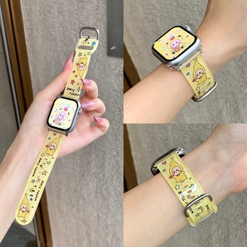 可愛卡通塗鴉錶帶 適用於 Apple watch 11 10 9  蘋果手錶腕帶 40 41 42 44 45 46mm
