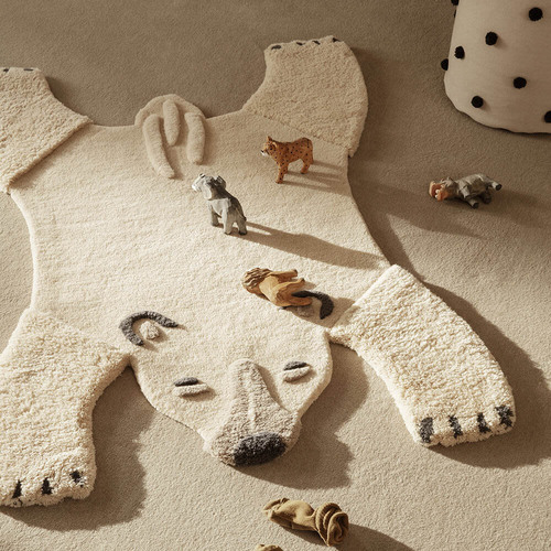 fermLIVING｜動物立絨地毯－灰白北極熊
