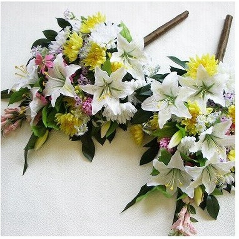 仏花 造花 アレンジャーお任せ 仏様の大きな花束一対 シルクフラワー お墓用 お仏壇 供花 通販 Lineポイント最大0 5 Get Lineショッピング