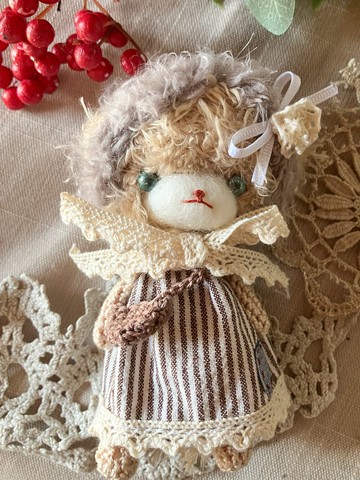 鉤針編織玩偶【溫柔的冬】米色小熊迷你玩偶