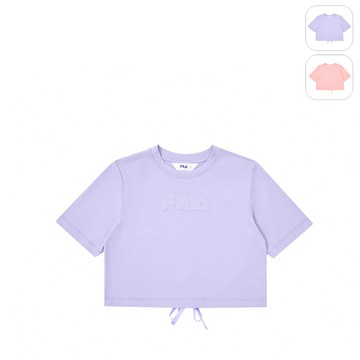 【FILA】KIDS 孩童款 圓領T恤-灰紫 5TEY-8436-PL