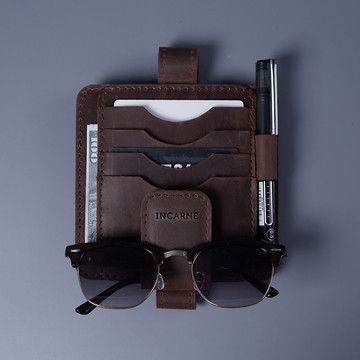 皮革汽車組織者 汽車遮陽板組織者