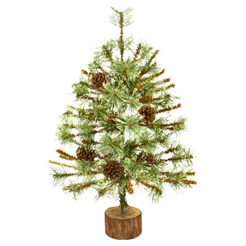 開花松針黃枝松果樹 4寸針  55 x 27cm  4711409170602