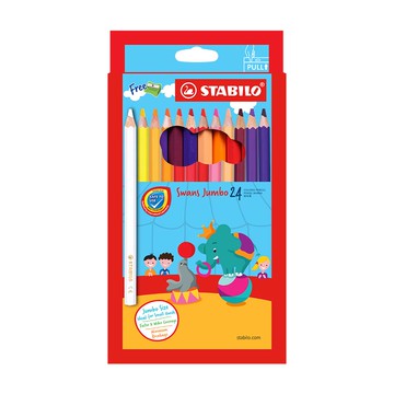STABILO 德國 思筆樂 Swans Jumbo 特大油性色鉛筆  紙盒 24色組 / 盒 ST1879J