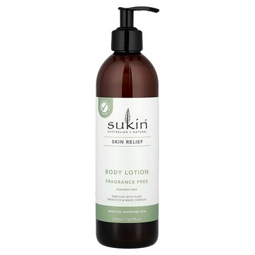 Sukin, 皮膚舒緩，身體乳液，敏感壓力肌膚，無香，16.91 液量盎司（500 毫升）