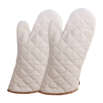 LifeHouse 長版純棉防燙手套 米白色  1雙