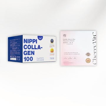 【原力加倍組】NIPPI膠原蛋白-經典版/1盒 & 布樂美｜雙重櫻桃PLUS維C粉/1盒