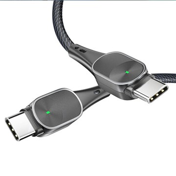 UniSync Type-C夜間指示3A 20W PD快充電傳輸線 銀/1M