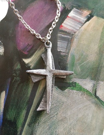 Vintage Jewelry 銀色調 簡約 十字架 項鍊