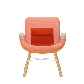 East River 拚色休憩椅（紅 / 原色橡木）