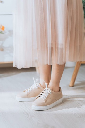 新品【特里爾】抗汙防潑水經典綁帶鞋_奶茶 |手工訂製| MIT