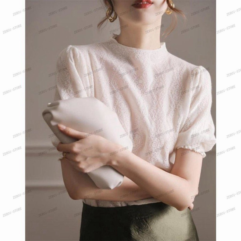 ニットTシャツ トップス レディース きれいめ 40代 春夏 半袖トップス 透かし彫り オシャレ ブラウス 丸首 tシャツ 韓国風 大きいサイズ ニットTシャツ トップス レディース きれいめ 40代 春夏 半袖